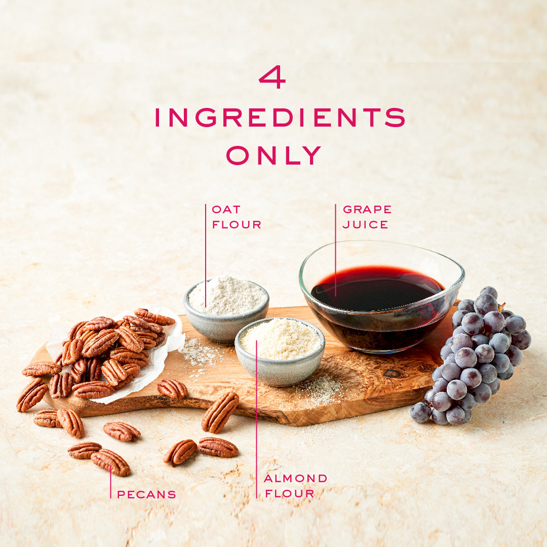 Vinnuti is made with only four ingredients: grape juice, pecan nuts, almond and oat flour